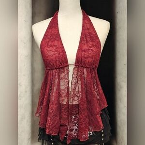 NWT Cryptic Flirt Lace Top - Red Widow